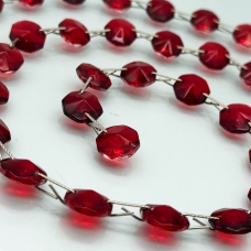 Нить из Хрустальных Подвесок (1 метр) красный