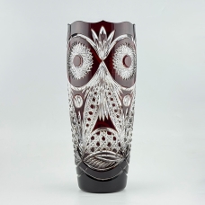 Ваза Хрустальная Для Цветов "Заря" Медальон рубиновая